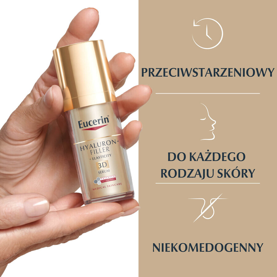 Eucerin Hyaluron Filler + Elasticity, siero rassodante 3D con tiamidolo, 50 ml