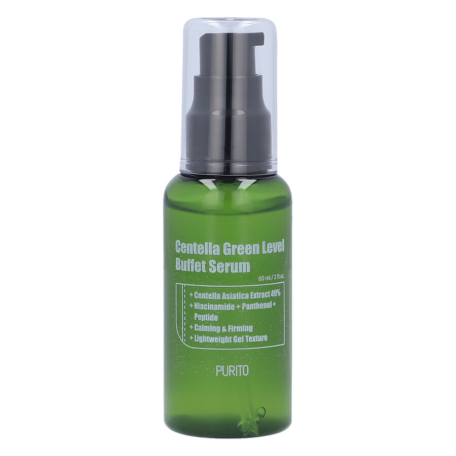 Purito Centella Green Level Buffet Serum, sérum facial regenerador con extracto de centella, 60 ml