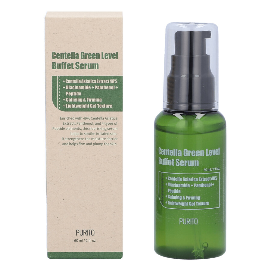 Purito Centella Green Level Buffet Serum, sérum facial regenerador con extracto de centella, 60 ml