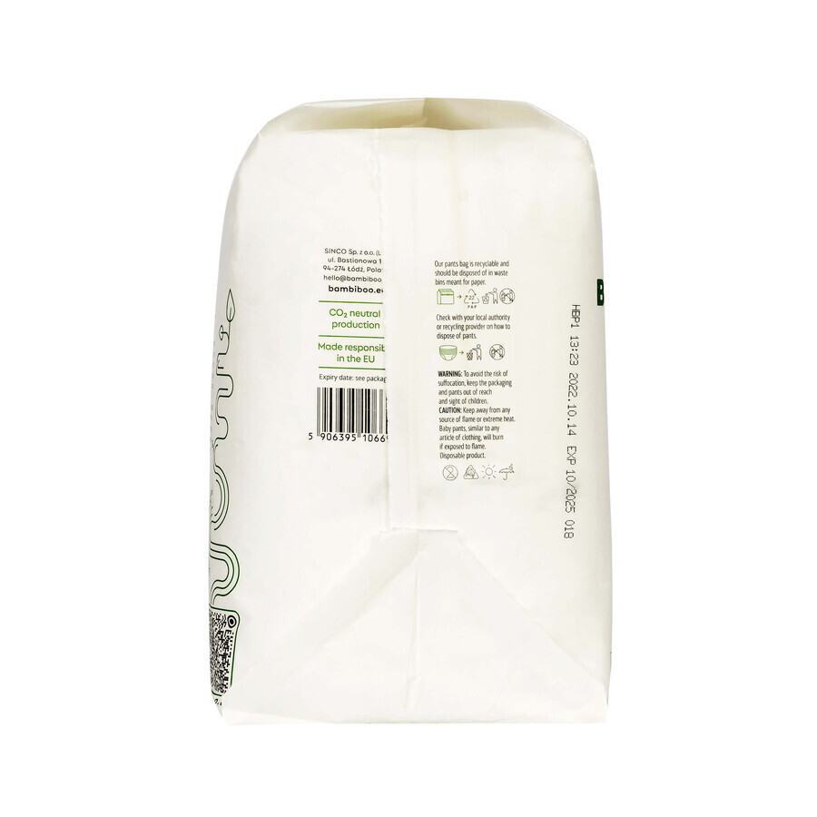 Bambiboo Cottonwear, biologisch katoenen wegwerpluiers, Junior, maat 5, 12-17 kg, 20 stuks