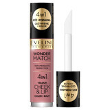 Eveline Cosmetics Wonder Match Velour Cheek&amp;Lip, blush en vloeibare lippenstift, nr. 02, 4,5 ml