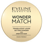 Eveline Cosmetics Wonder Match, polvere da setting con polvere d'ametista, 6 g