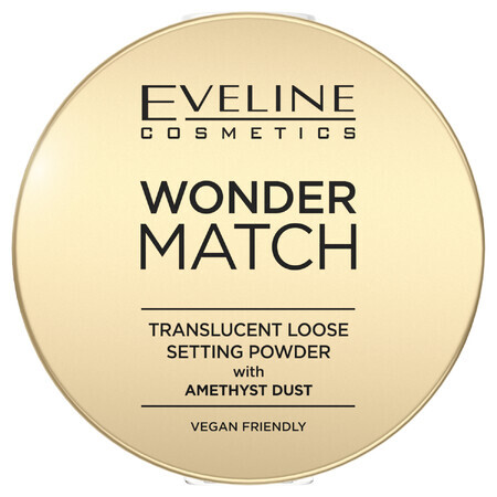 Eveline Cosmetics Wonder Match, polvere da setting con polvere d'ametista, 6 g