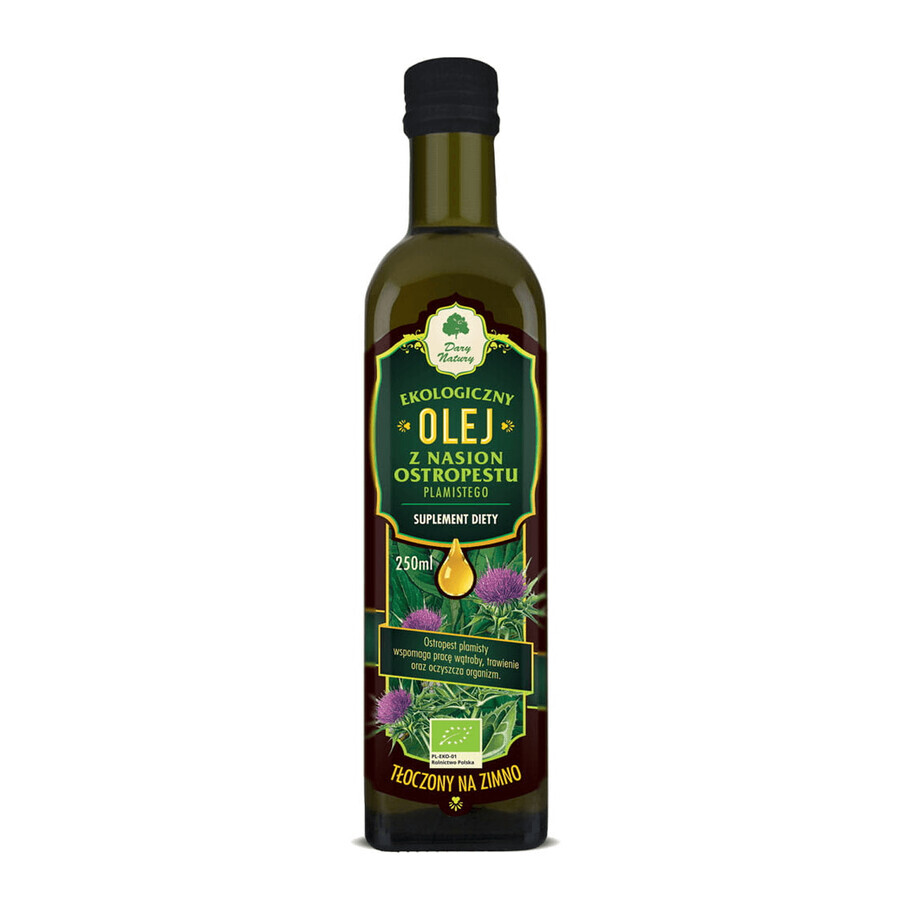 Dary Natury Organic, presat la rece ulei de semințe de ciulin de lapte, 250 ml