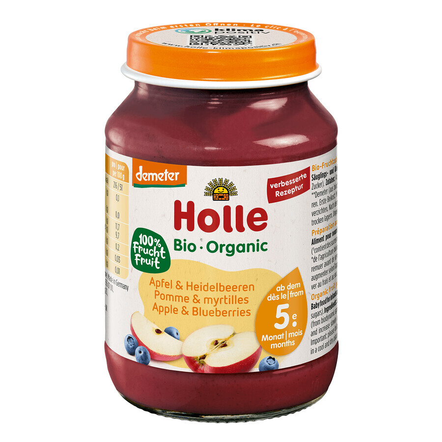 Holle Dessert Pomme et myrtille BIO, après 5 mois, 190 g