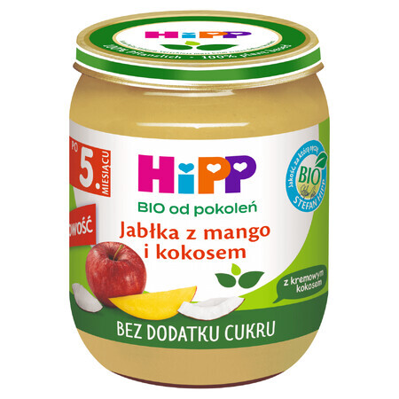 HiPP Fruit Bio, apple with mango and coconut, after 5 months, 160 g