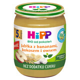 HiPP Fruit and Cereals Bio, măr cu banană, nucă de cocos și ovăz, după 5 luni, 160 g