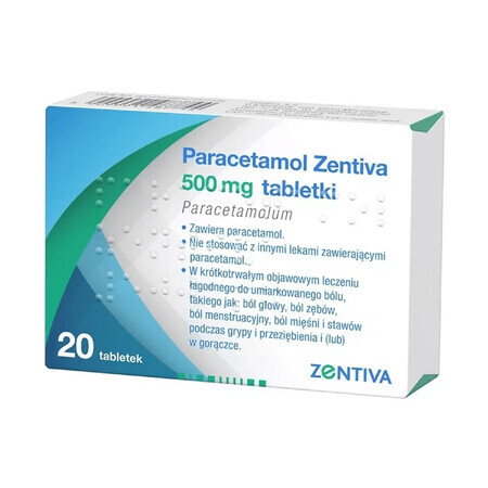 Paracetamol Zentiva 500 mg, 20 Tabletten