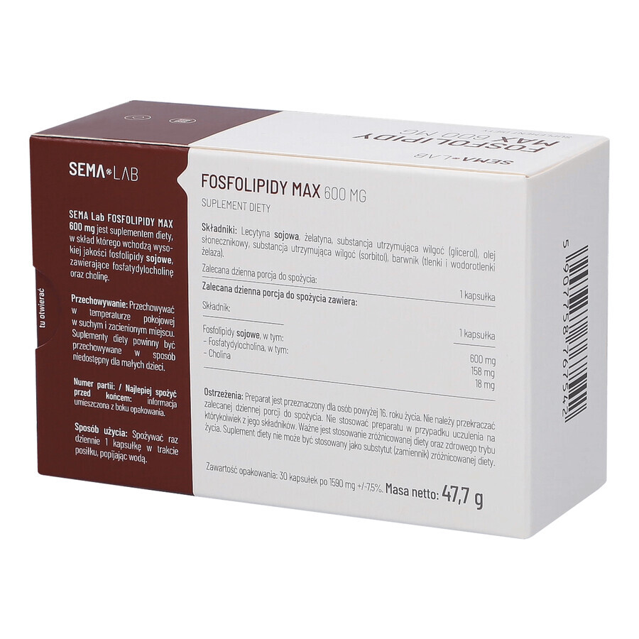 SEMA Lab Fosfolipide Max 600 mg, 30 capsule