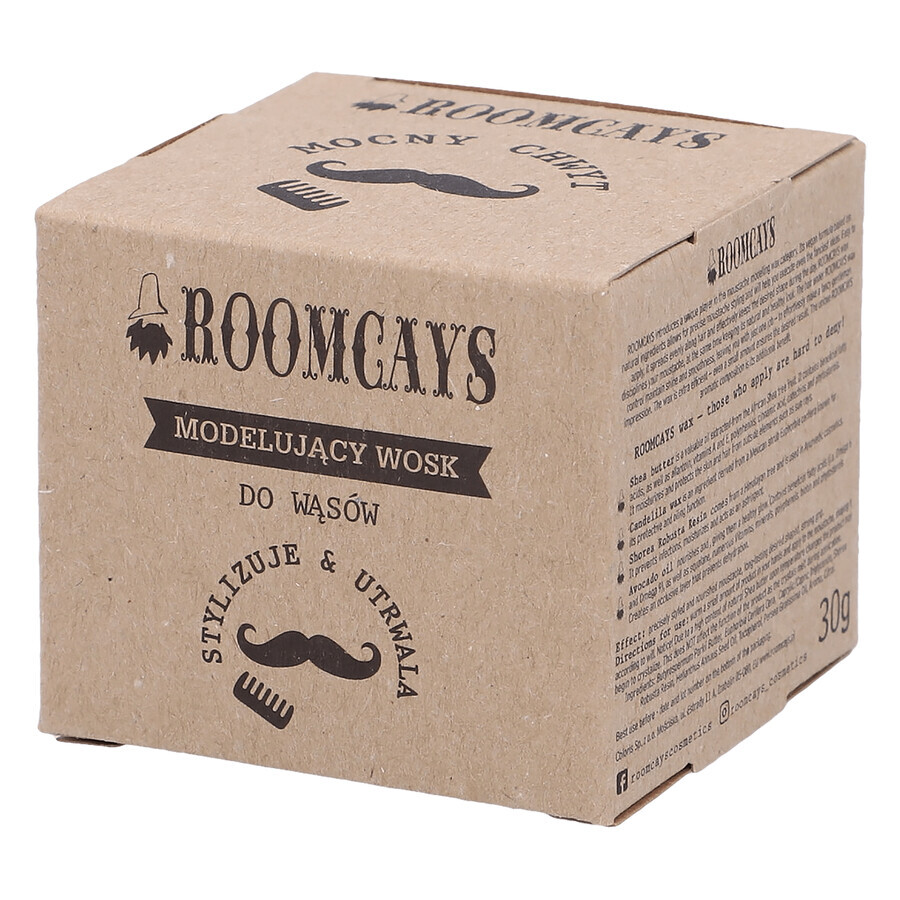 Roomcays, cera para dar forma al bigote, 30 ml