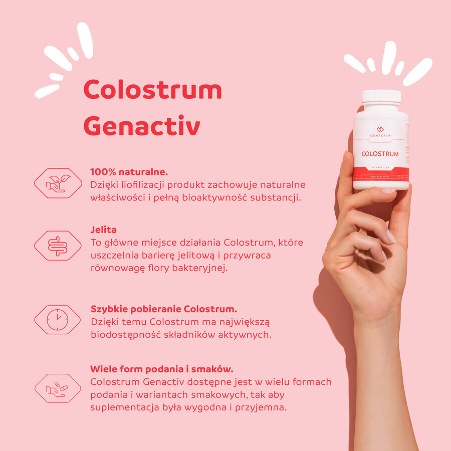 Genactiv Kolostrum und Stutenmilch, 180 Kapseln