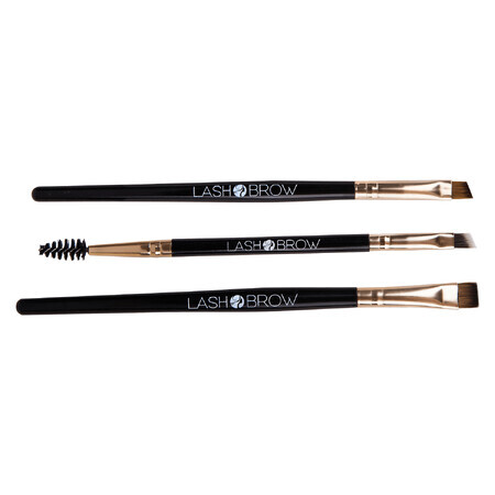 Lash Brow, 3er-Set Augenbrauen-Make-up-Pinsel, gold