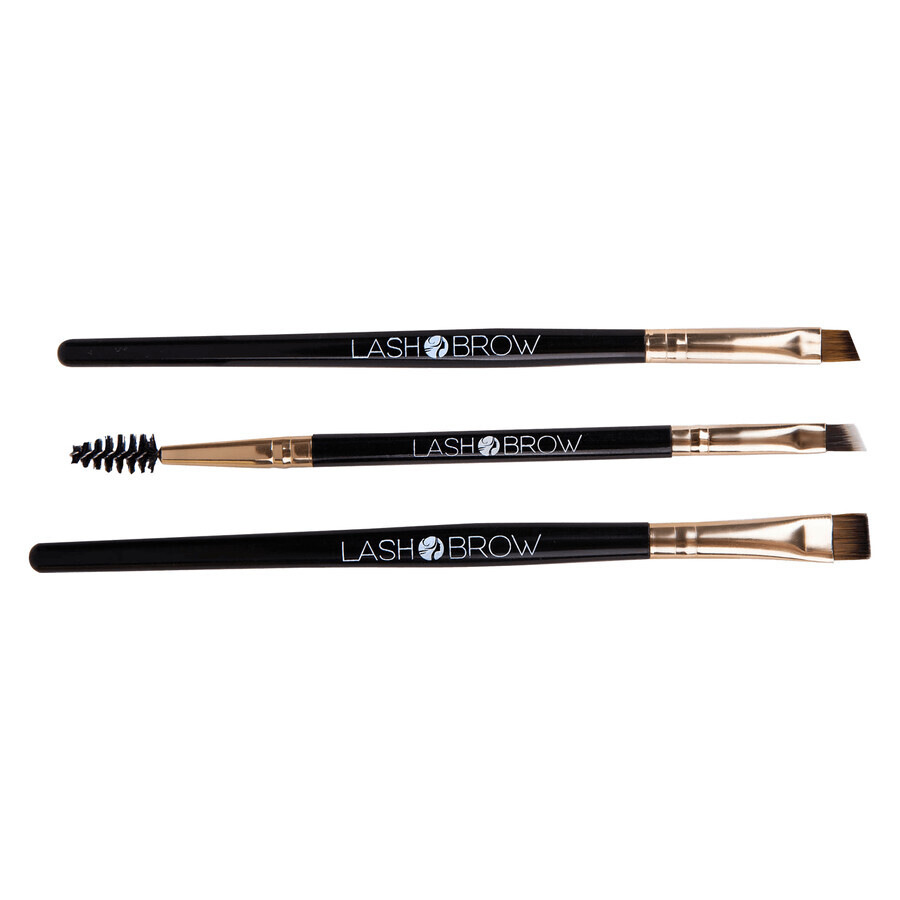 Lash Brow, 3er-Set Augenbrauen-Make-up-Pinsel, gold