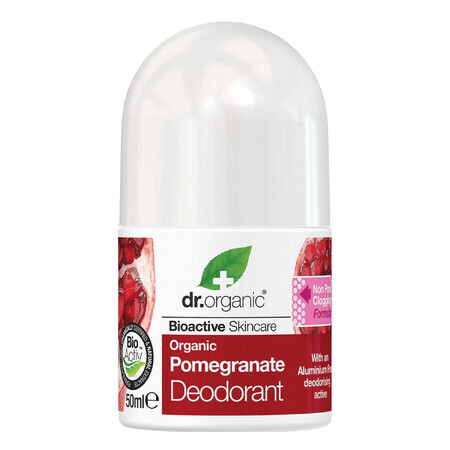 Dr. Organic Pomegranate, deodorant roll-on, rodie, 50 ml