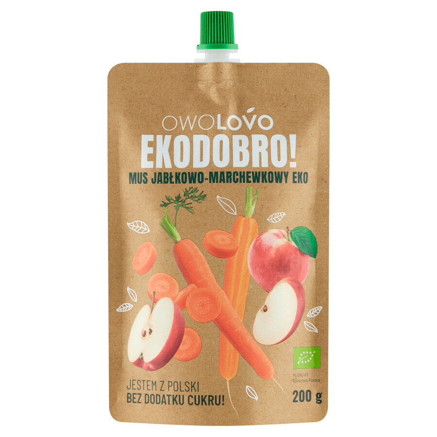 Owolovo Ekodobro! Eko apple and carrot mousse in a tube, 200 g