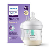 Avent Natural Response, biberón con tetina responsiva, válvula AirFree, flujo 2, SCY670/01, desde el nacimiento, 125 ml