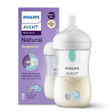 Avent Natural Response, biberón con tetina sensible, válvula AirFree, elefantes, flujo 3, SCY673/81, después de 1 mes, 260 ml