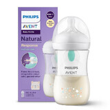 Avent Natural Response Reactive Teat Bottle with AirFree Valve, Teddy Bear, Flow 3, SCY673/82, After 1 Month, 260ml