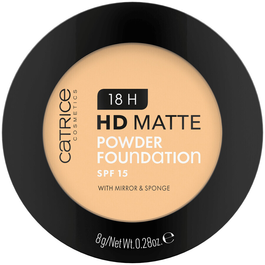 Catrice 18H HD Matte Powder Foundation, fondotinta in polvere opacizzante, n. 030W, SPF 15, 8 g