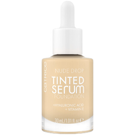 Catrice Nude Drop Tinted Serum Foundation, base-suero hidratante, 010N, 30 ml