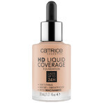 Catrice HD Liquid Coverage Foundation 24H, fondotinta a copertura liquida, 020 Rose Beige, 30 ml