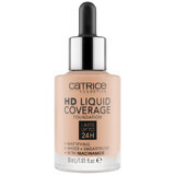 Catrice HD Liquid Coverage Foundation 24H, base de maquillaje de cobertura líquida, 020 Rose Beige, 30 ml