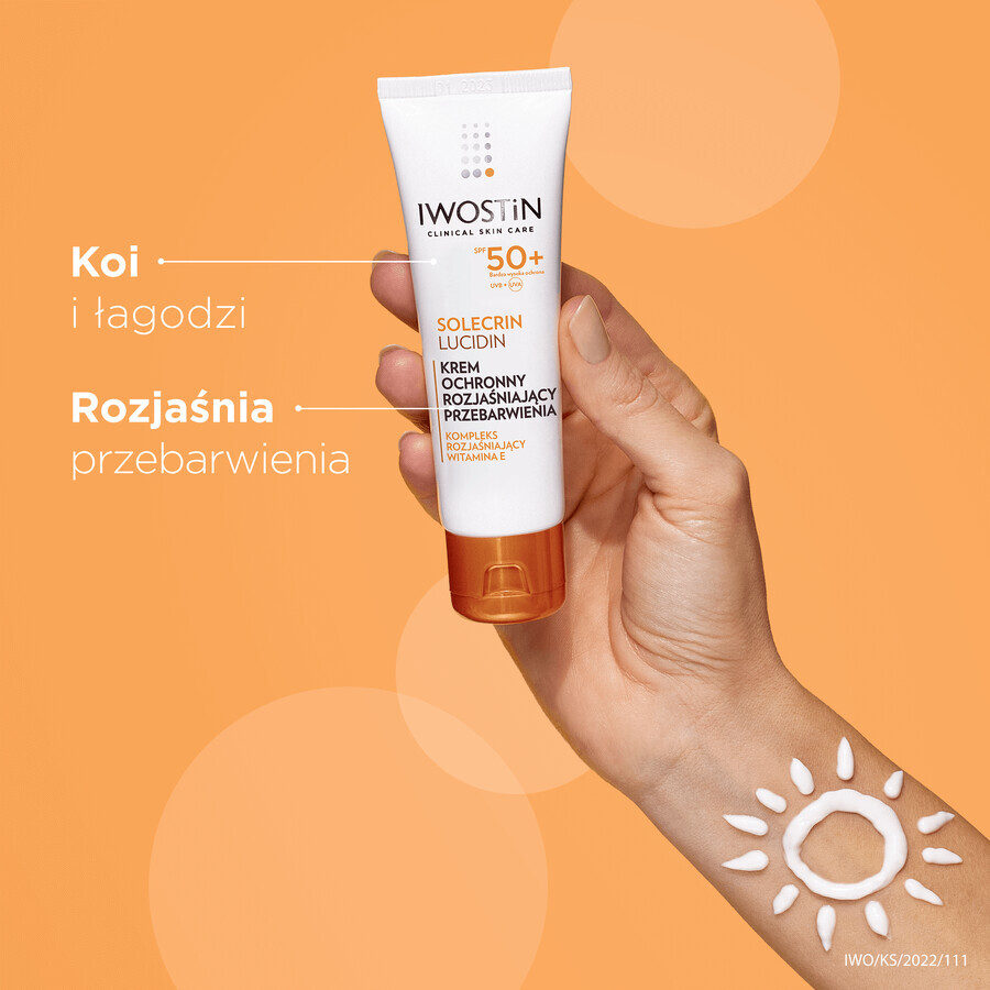 Iwostin Solecrin Lucidin set, crema protectora aclarante decoloraciones, SPF 50+, 2 x 50 ml + pelota de playa de regalo