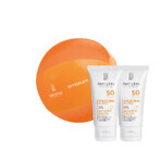 Iwostin Solecrin Sensitive set, emulsione protettiva SPF 50, pelle sensibile, 2 x 100 ml + pallone da spiaggia in omaggio