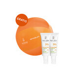 Iwostin Solecrin Purritin set, licht matterende fluid, SPF 50+, 2 x 40 ml + gratis strandbal