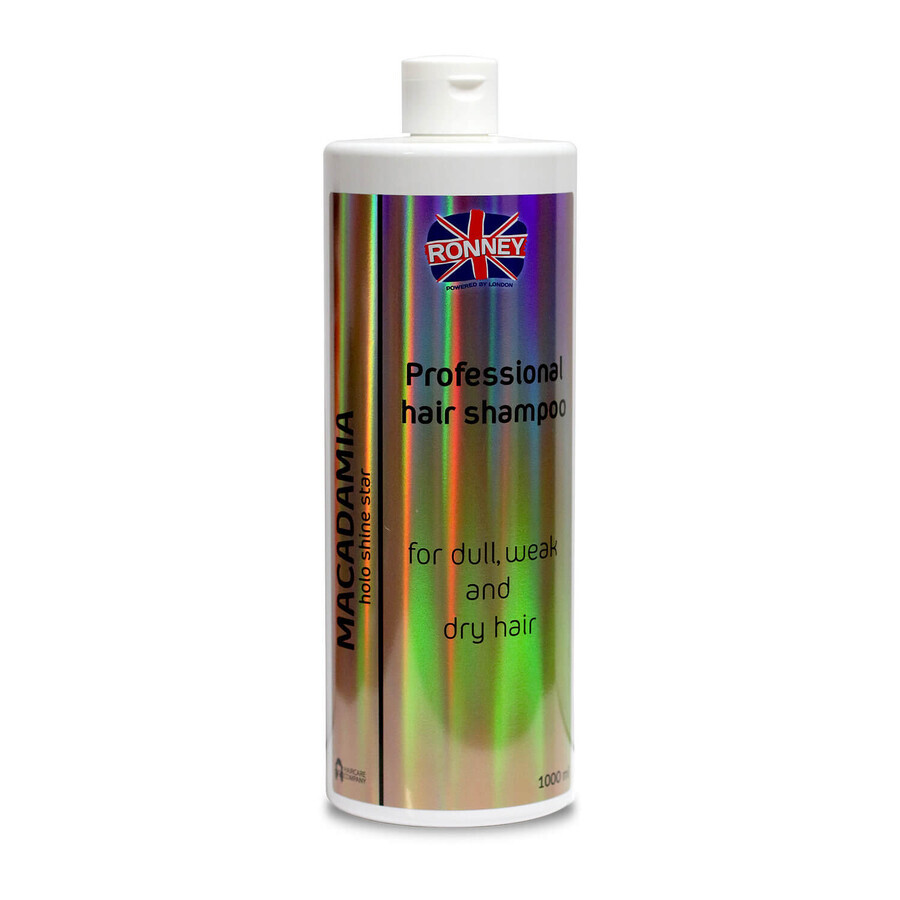 Ronney HoLo Shine Star Macadamia, Kräftigendes Shampoo für trockenes und geschwächtes Haar, 1000 ml