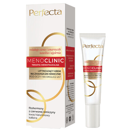 Perfecta Menoclinic, crema lifting para las arrugas del rostro bajo los ojos y alrededor de la boca, 15 ml