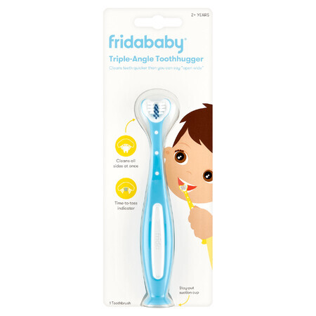 Frida Baby Tooth Hugger 3D, spazzolino per bambini, blu, da 2 anni, 1 pezzo