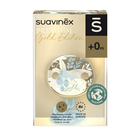 Suavinex Premium Gold Edition, Dummy-Clip, blau, 1 Stück