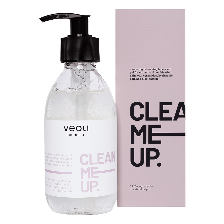 Veoli Botanica Clean Me Up, reinigende en verfrissende gezichtsgel voor de normale tot gemengde huid, 190 ml