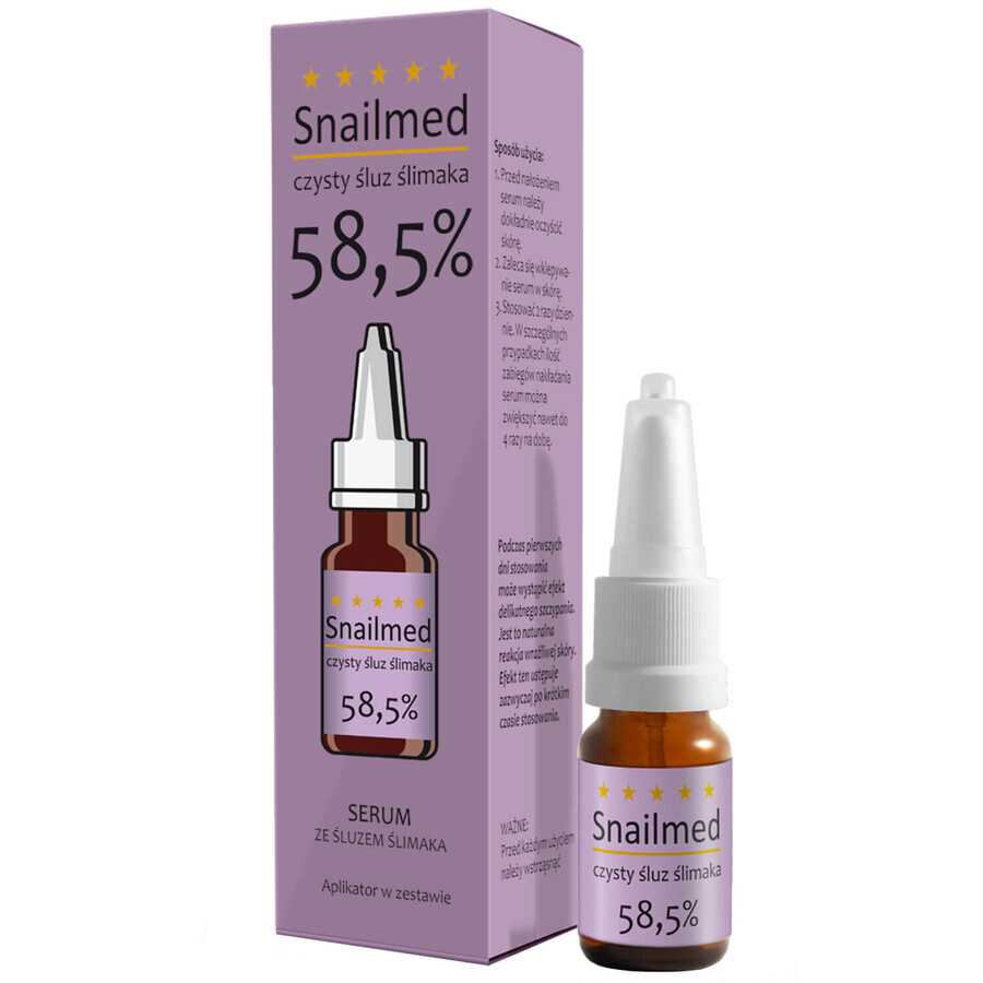 Snailmed Reiner Schneckenschleim 58,5%, Anti-Aging Gesichtsserum, 8 ml