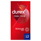 Durex Feel Thin Classic, Kondome mit mehr Gleitmittel, d&#252;nn, 12 St&#252;ck