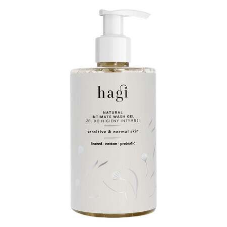 Hagi vlas en katoen, natuurlijke intieme hygiënegel met prebioticum, gevoelige en normale huid, 300 ml