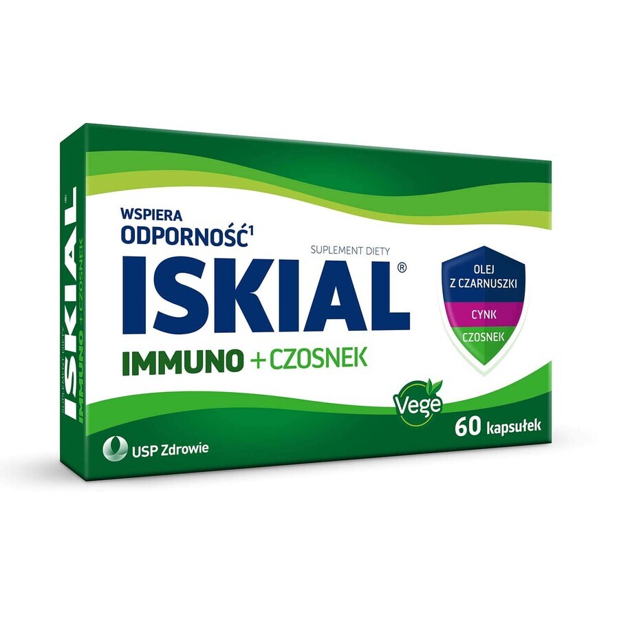 Iskial Immuno + Knoflook, voor kinderen vanaf 6 jaar en volwassenen, 60 capsules