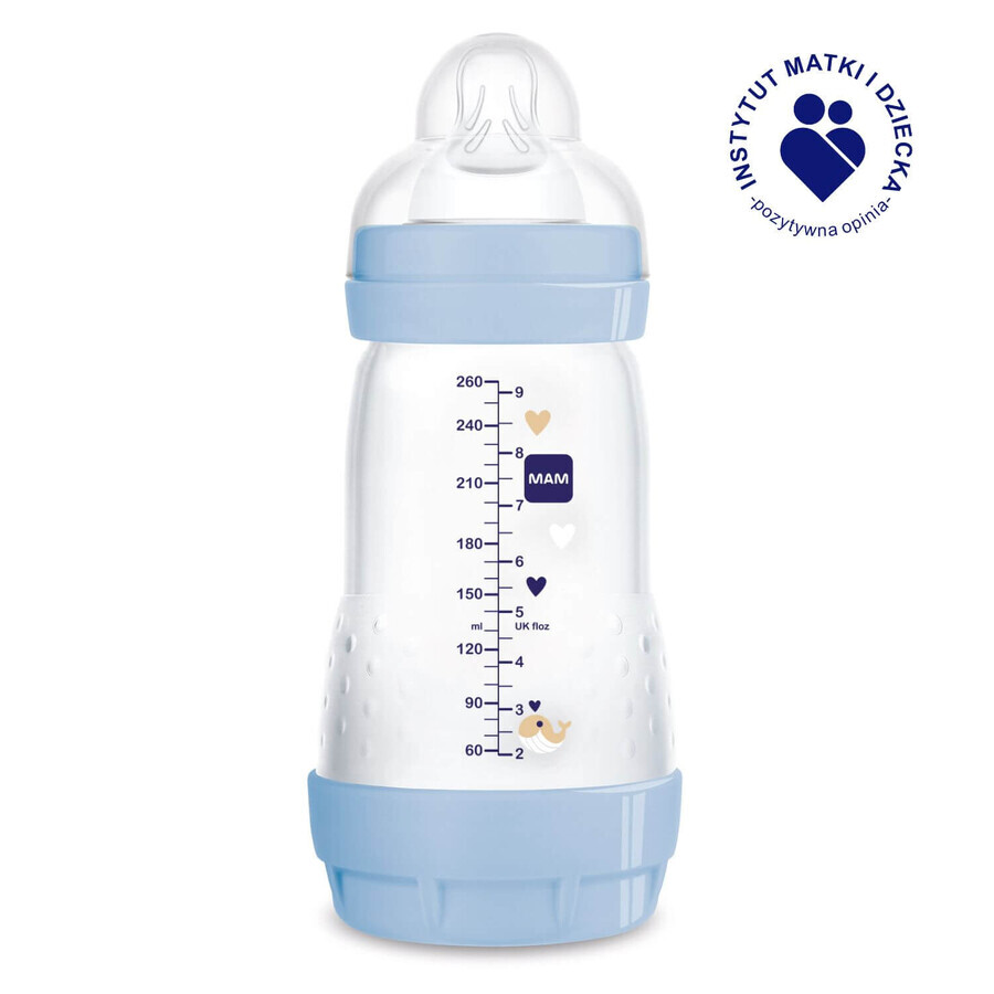 MAM Perfect Start Anti-Colic, Anti-Kolik-Flasche, Better Together, Junge, ab 2 Monate, 260 ml