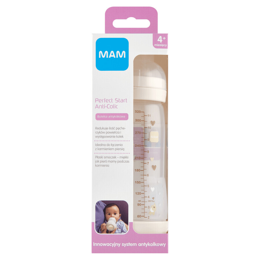 MAM Perfect Start Anti-Colic, Anti-Kolik-Flasche, Better Together, unisex, ab 4 Monaten, 320 ml