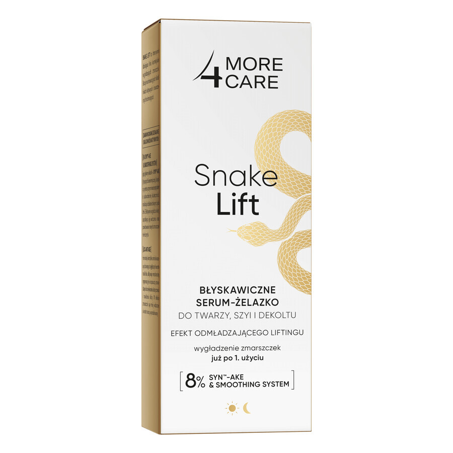 More4Care Snake Lift, ser-gel instant pentru față, gât și decolteu, 35 ml