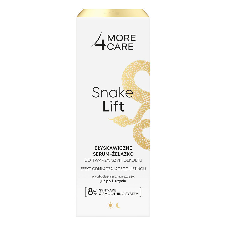 More4Care Snake Lift, ser-gel instant pentru față, gât și decolteu, 35 ml