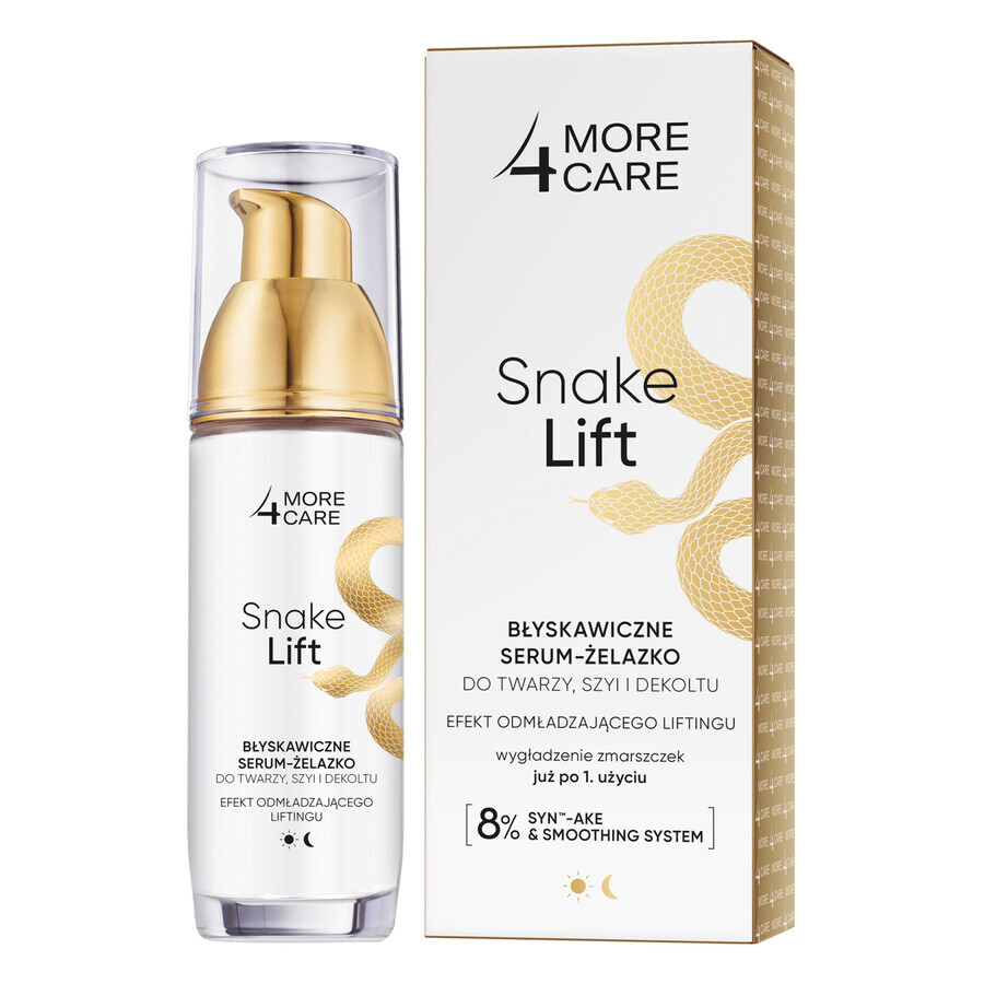 More4Care Snake Lift, ser-gel instant pentru față, gât și decolteu, 35 ml