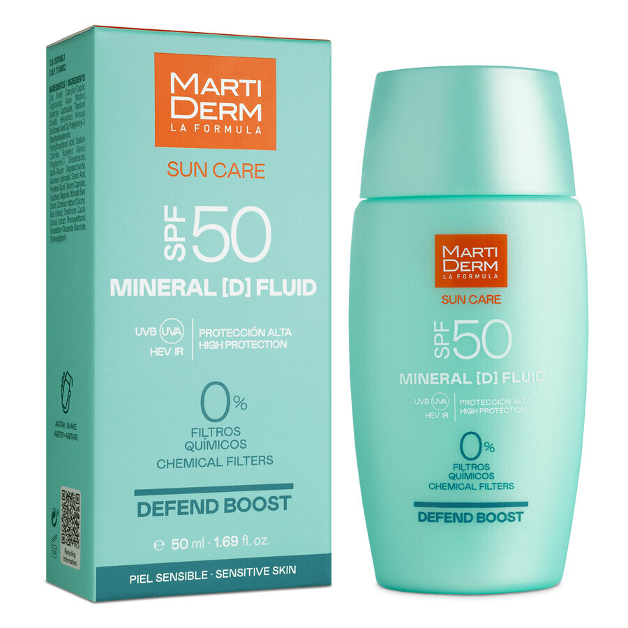 MartiDerm Sun Care Mineral D, fluid mineral pentru față cu protecție solară SPF 50, 50 ml