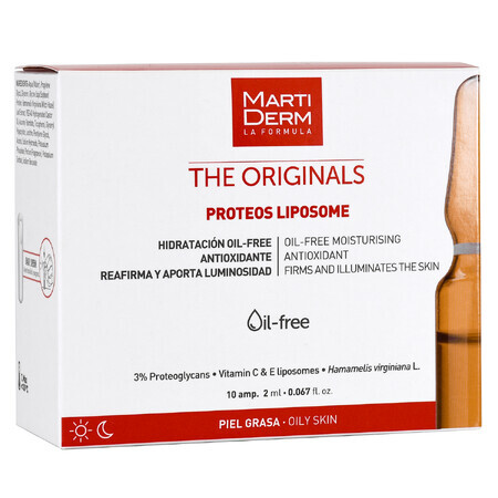 MartiDerm The Originals Proteos Liposome, feuchtigkeitsspendendes Serum mit Antioxidantien, fettige Haut, 2 ml x 10 Ampullen