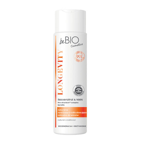 beBIO Cosmetics Longevity, balsamo naturale idratante e ricostituente per capelli, 250 ml