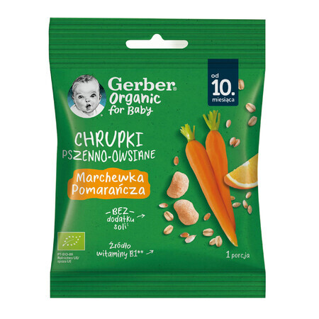 Gerber Bio Weizen- und Haferchips, Karotte, Orange, nach 10 Monaten, 7 g