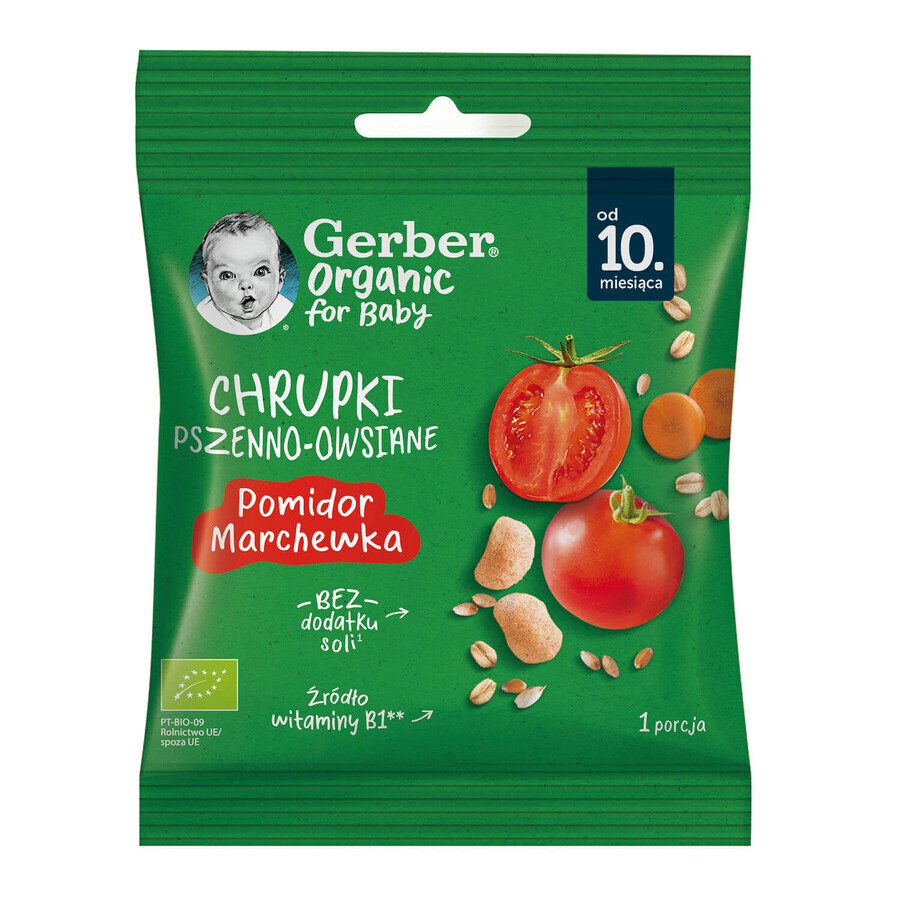 Gerber Bio Weizen- und Haferchips, Tomate, Karotte, nach 10 Monaten, 7 g