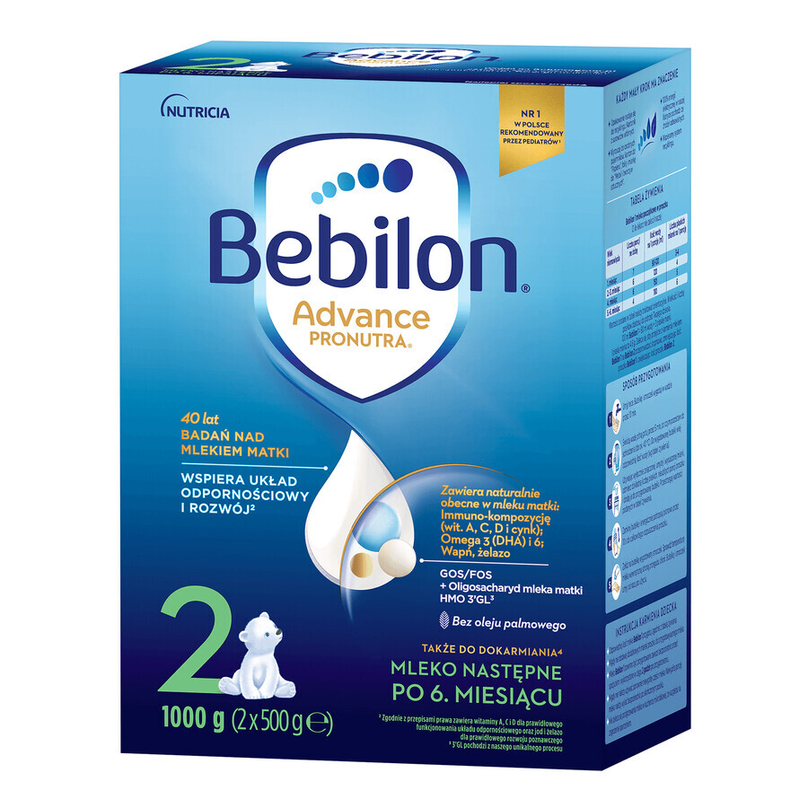 Bebilon Advance Pronutra 2, Folgemilch, über 6 Monate, 3 x 1000 g