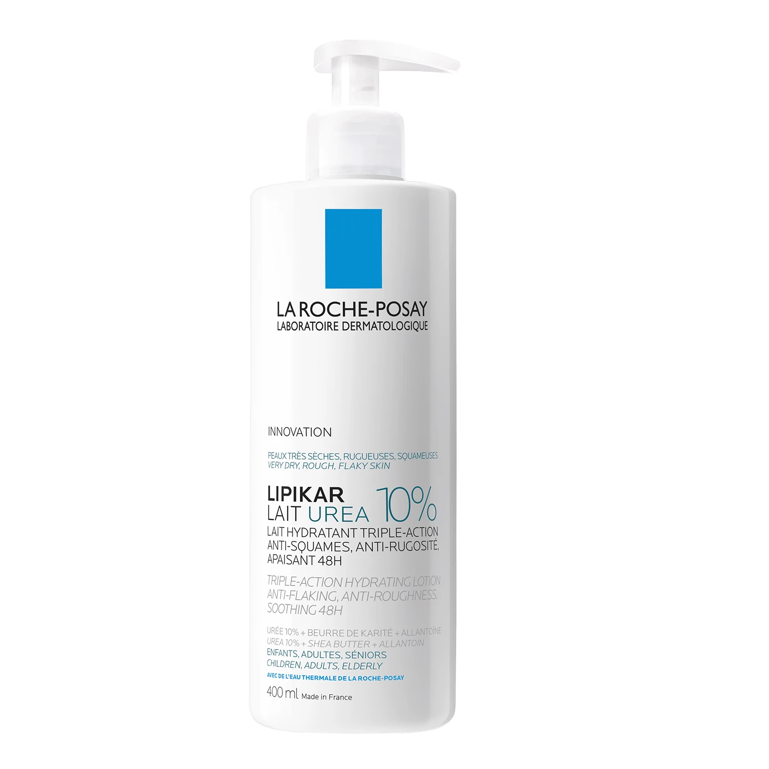 La Roche-Posay Lipikar Lait Urea 10%, feuchtigkeitsspendende Körpermilch, 400 ml